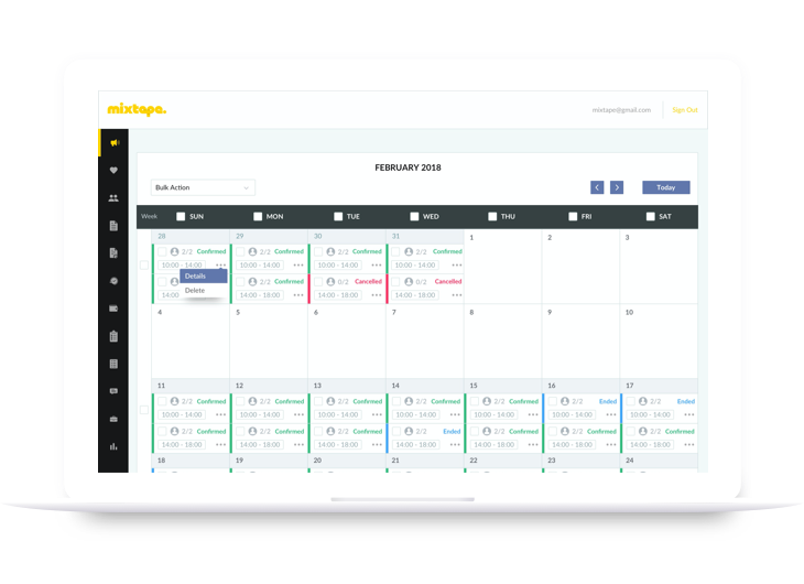 mixtape experiential marketing jobs calendar planner