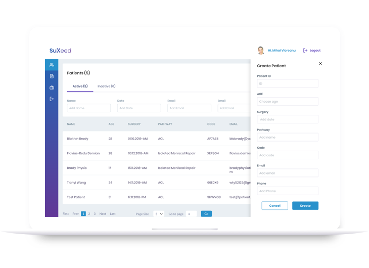 suxeed create new patient