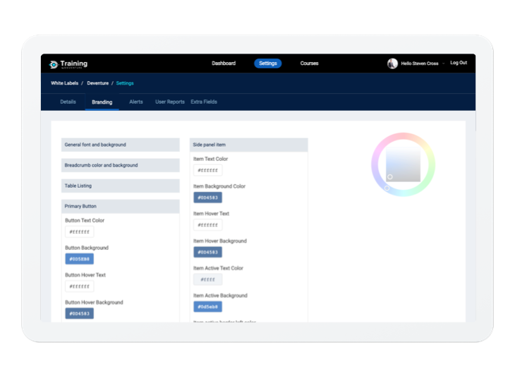 deventure training self configurable branding feature